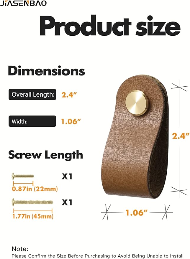 Brown Leather Drawer Pulls 12 Pack Leather Handles Cabinet knobs for Kitchen Cabinet Drawers Bathroom Dressers