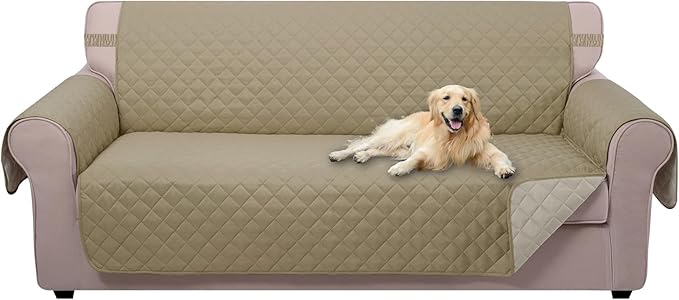 U-NICE HOME Large Sofa Cover Reversible Couch Cover, Light Camel/Beige | by U-NICEHOME