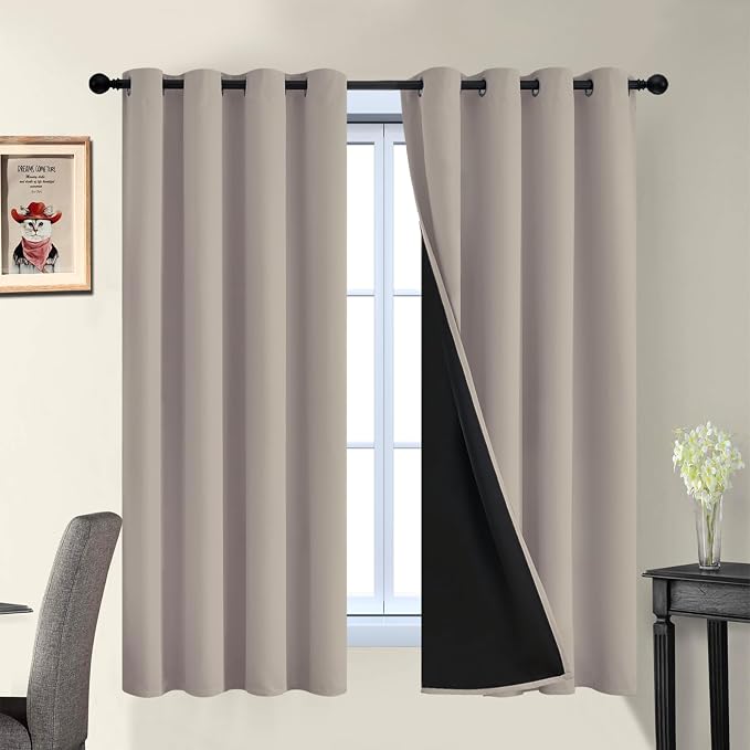 Yakamok Natural Blackout Curtains 63 Inches Long by Yakamok