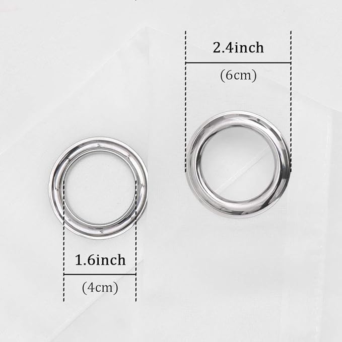KEQIAOSUOCAI Sheer Window Curtains 72 inches Long, Silver Grommet Light Filtering Window Drapes Airy & Breathable Living Room Voile Panels for Flat,Pure White, 108" W Total 2 Pieces