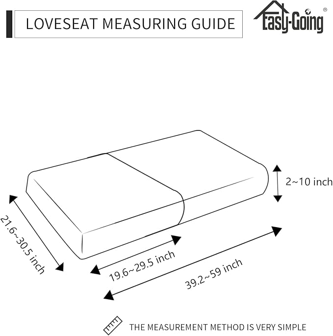 Easy-Going Stretch 2 Pieces Loveseat Couch Cushion Cover - Image 3