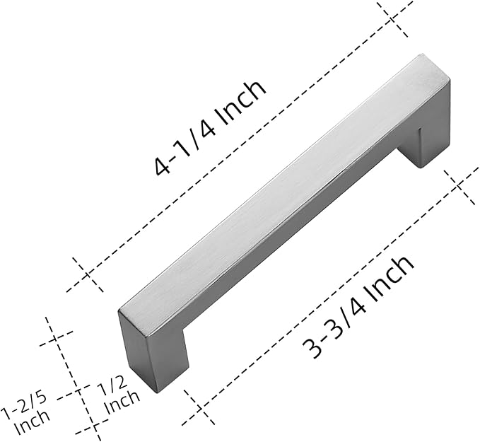 Ravinte 32 Pack 3-3/4 Inch Square Cabinet Handles Satin Nickel Pulls Brushed Nickel Drawer Pulls Kitchen Cupboard Hardware for Cabinets Cupboard Drawer Handles
