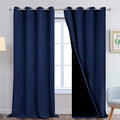 Yakamok Navy Blue 100% Blackout Curtains 108 Inches Long 52" Wide, 2 Panels | by Yakamok