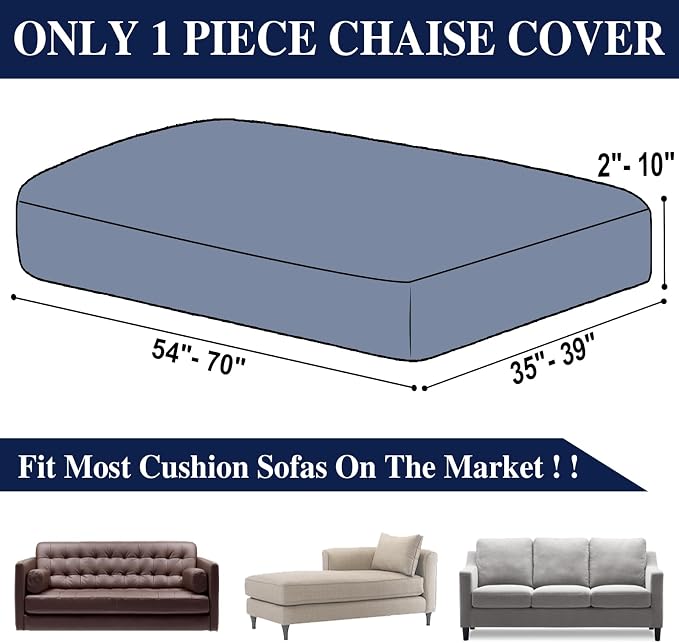 LA MEACK Couch Cushion Cover for Chaise Lounge & Sofa - Image 6