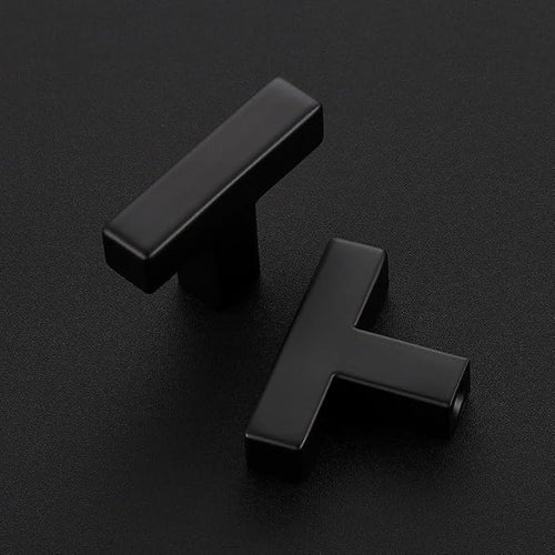 1 Pack Matte Black Cabinet Knobs - Kitchen Cabinet Knobs Black Cabinet Pulls for Kitchen Cabinet Drawer Stainless Steel Dresser Knobs for Cabinet Hardware 2in Length Single Hole Square