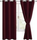 Blackout Curtains for Bedroom 38 x 72 Inches Long Burgundy 2 Panels | Thermal by Hiasan
