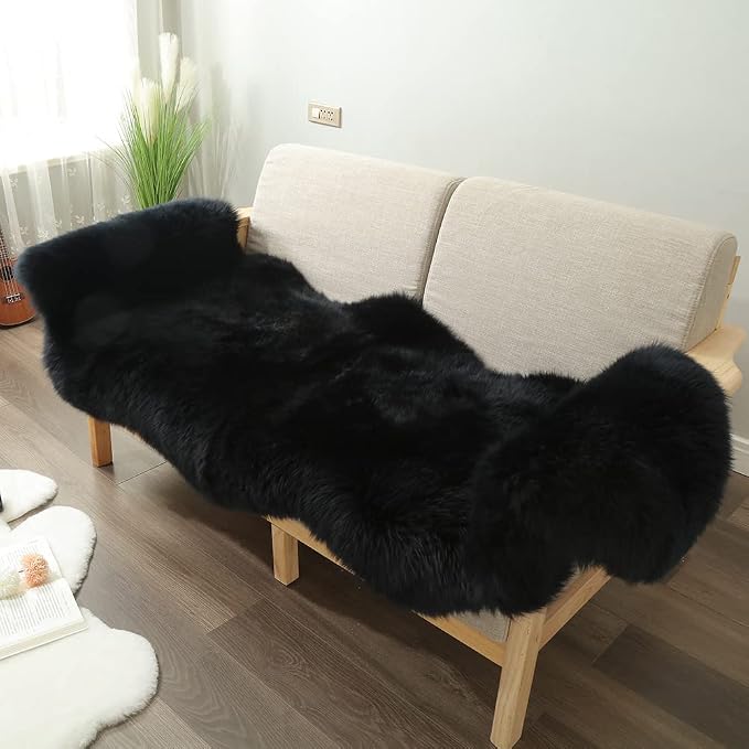 LLB Genuine Sheepskin Area Rug Wool Rug Fur Carpet Fluffy Shaggy Fur Rug - Image 4