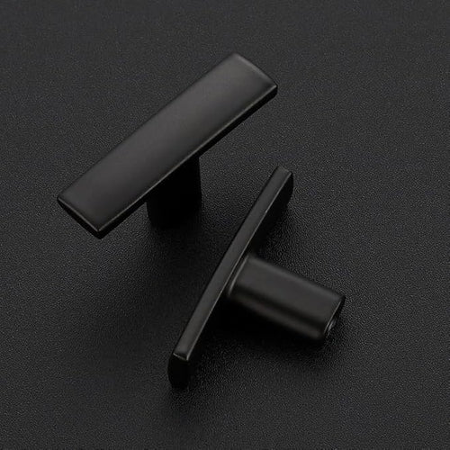 1 Pack Black Cabinet Knobs - Curved Cabinet Pulls Matte Black Knobs for Kitchen Drawer Solid Dresser Hardware 1-3/4 Inch Length Single Hole