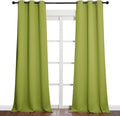 NICETOWN Room Darkening Window Panels - Fresh Green Thermal Insulated Curtains 90 inches Length for Bedroom (42 inches Width, Double Pieces)