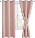 Blackout Curtains for Bedroom, 42 x 63 Inches Length, Blush 2 Panels | Thermal by Hiasan