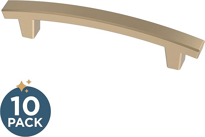 Franklin Brass Pierce (5-Pack) Cabinet Handles 4' Hole Center Champagne Bronze Kitchen Drawer, Gold Pulls, Dresser, Furniture Hardware P29615K-CZ-B