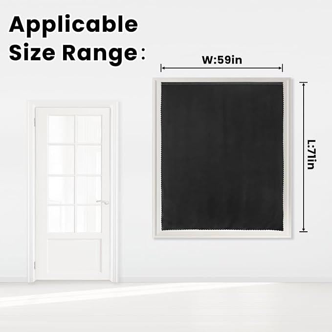 Adhesive Blackout Curtains- Self Stick Shades Window Blinds Curtains No Rod - Image 7