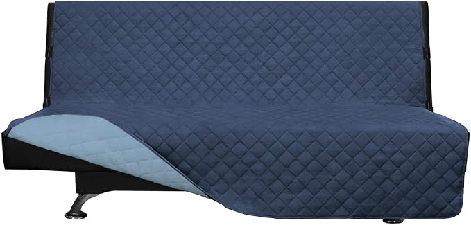 Easy-Going Reversible Couch Cover, Large Futon Sofa, Dark Blue/Light Blue | by Easy-Going