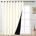 Yakamok Cream 100% Blackout Patio Door Curtain Panels W100 x L108, 1 Panel | by Yakamok