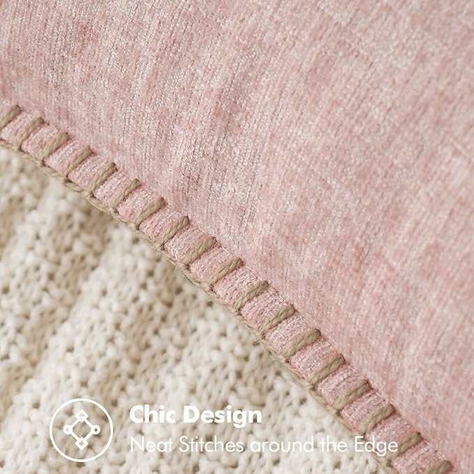 MIULEE Decorative Couch Throw Pillow Covers 16x16 Inch Pink 2 Pack | Farmhouse - Image 2