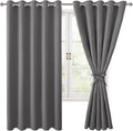 Grommet Blackout Curtains for Bedroom, 60 x 72 Inches, Light Grey | Thermal by Hiasan