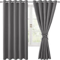 Blackout Curtains for Bedroom, 60 x 63 Inches Length, Light Grey | Thermal by Hiasan