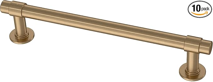 Franklin Brass - Francisco Champagne Bronze Gold Cabinet Handles 5 Inch (5") Hole Center Pulls | Easy Install, Durable Hardware for Kitchen Cabinet Door, Drawers, Dresser Pull, Furniture (10 Pack)
