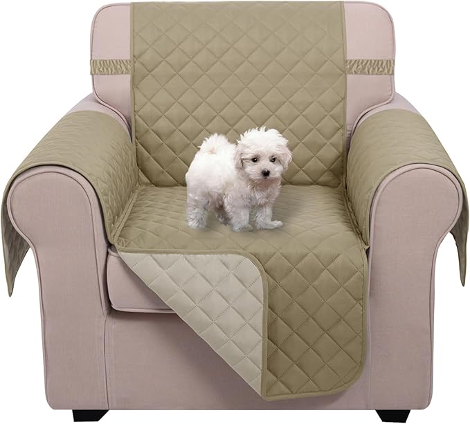 U-NICE HOME Reversible Recliner Chair Covers, Light Camel/Beige | 23''Armchair by U-NICEHOME