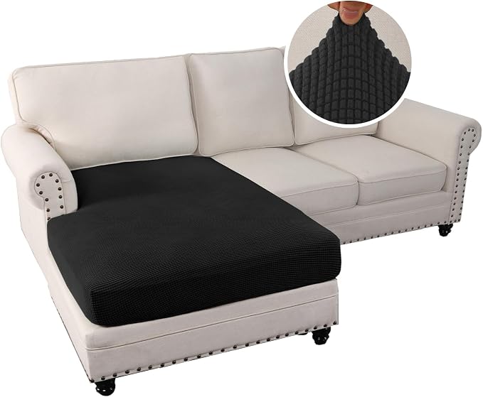 H.VERSAILTEX Sectional Couch Covers 1 Piece Chaise Slipcover L Shape Separate - Image 2