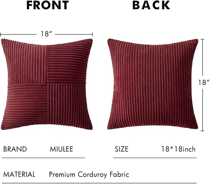 MIULEE Burgundy Decorative Throw Pillow Covers - Image 6