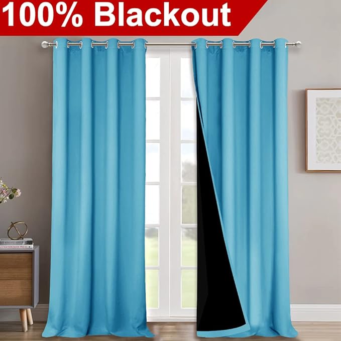 NICETOWN Insulated 100% Blackout Curtains, Noise Reducing Performance Drapes - Image 2
