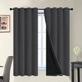 Yakamok Charcoal Grey 100% Blackout Curtains 63 Inches Long 52" Wide 2 PCS | by Yakamok