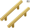 JOY DECOR 30 Pack Cabinet Handles, Gold Cabinet Pulls, 3 in Hole Center Kitchen Cabinet Handles, Stainless Steel T Bar Handles for Dresser Drawers