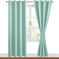 Blackout Curtains for Bedroom, 52 x 96 Inches Long, 2 Panels, Aqua | Thermal by Hiasan