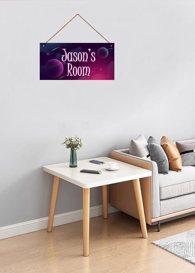 Personalized Sign Planet Decor For Boys Room, Stars Themed Kids Bedroom Decor, Outer Space Wall Art Décor for Little Man Cave, Universe Decorations For Girls Room Nursery Baby Playroom