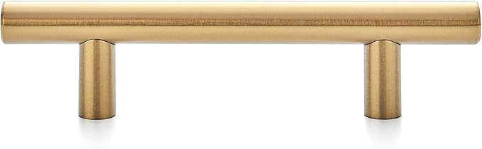 Ravinte 24 Pack 5 Inch Cabinet Pulls Brushed Brass Stainless Steel Kitchen Drawer Pulls Cabinet Handles 5”Length, 3” Hole Center