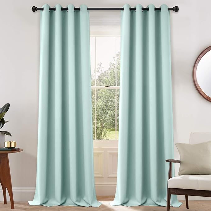 Yakamok Room Darkening Curtains 52x108 inch Length Aqua-Living Room | 2 panels by Yakamok