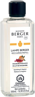 Maison Berger - Rhubarb Radiance - Lampe Berger Fragrance Refill Oil for Home Diffusers - Luxury Air Freshener with Rhubarb, Bergamot & Rose Notes - 16.9 Fl Oz (500ml)