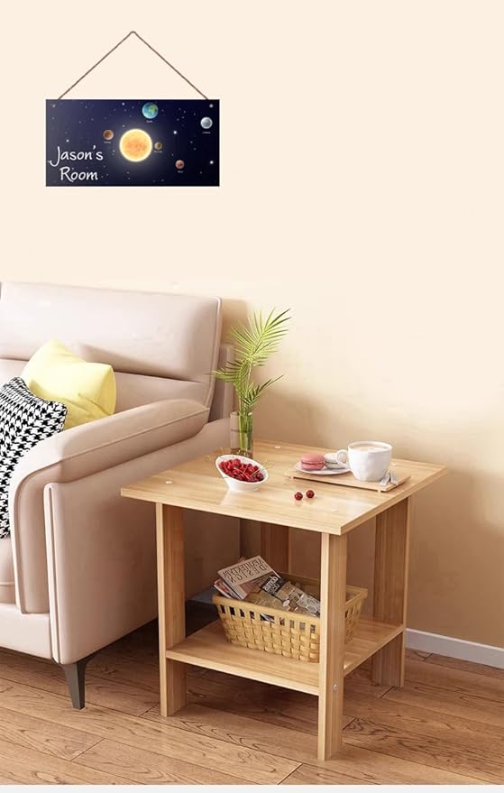Personalized Outer Space Sign Spacesolar System Themed Decor For Kids Room Nursery Door Art Décor For Little Man Cave,Custom Name Sun Earth Planet Wall Decor Decorative Plate for Boys Bedroom