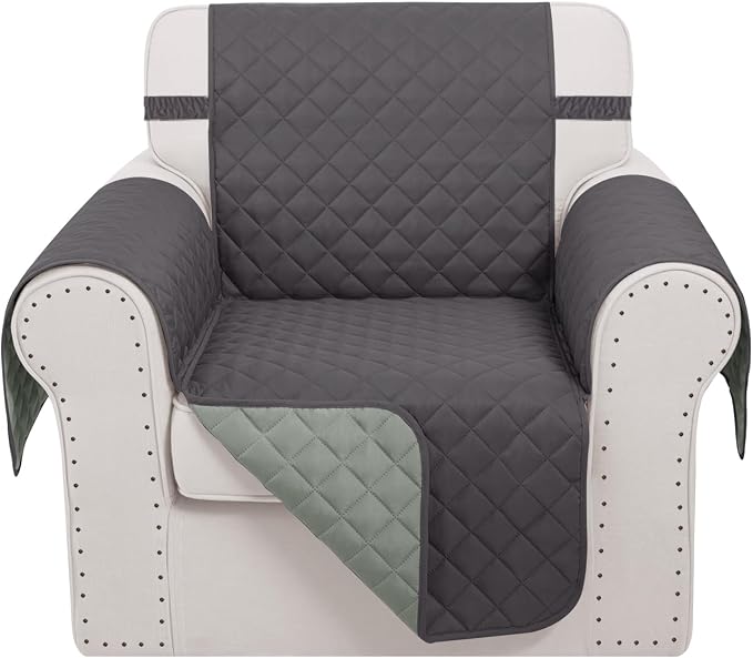 Reversible Recliner Chair Covers, Dark Grey | Chair Covers by LuxshareHome