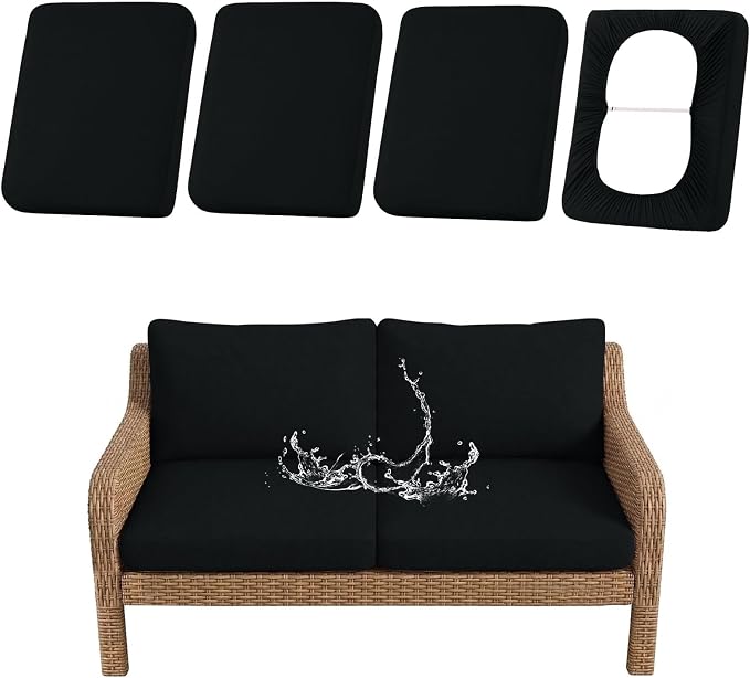Waterproof Outdoor Cushion Covers, Stretch Patio Slipcovers | UV Resistant by hyha