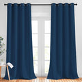 NICETOWN Moroccan Blue Curtains for Home Office, Grommet Thermal Curtains Blackout Light Blocking Room Darkening Window Treatments for Bedroom/Living Room, 2 Panels, W52 x L90