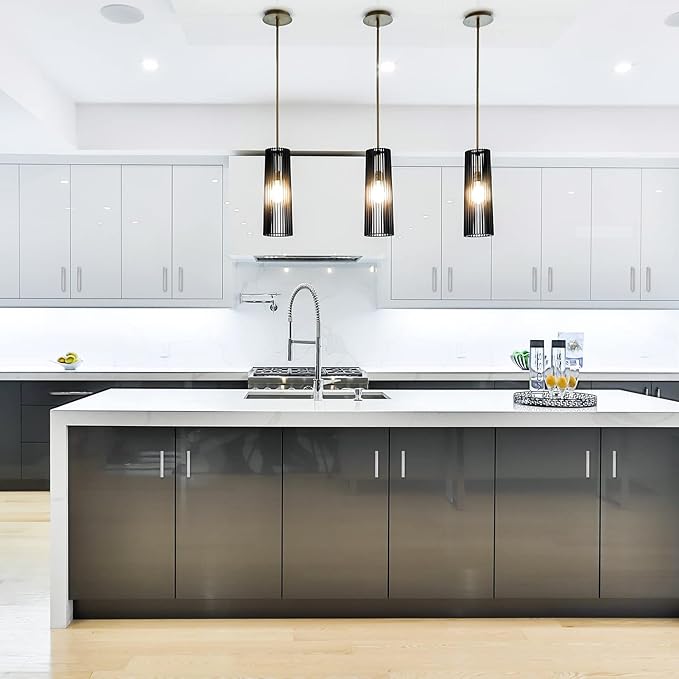 Ravinte 15 Pack Cabinet Handles 3 Inch Brushed Nickel Cabinet Pulls Square Hardware for Kitchen Cabinets - 5 Inch Total Length