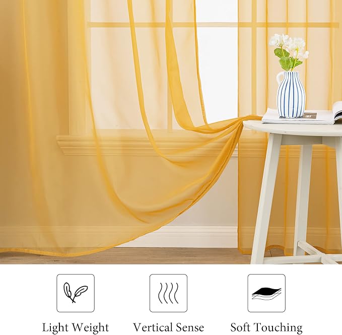 MIULEE 2 Panels Fall Sheer Curtains - Image 4