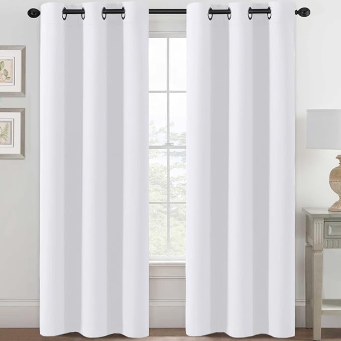 H.VERSAILTEX White Curtains for Bedroom Thermal Insulated Room Darkening Living by HVERSAILTEX