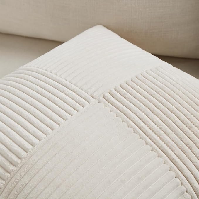 Fancy Homi 2 Packs Cream Decorative Throw Pillow Covers 20x20 Inch - Image 3