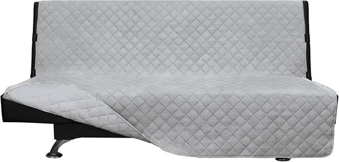 Easy-Going Reversible Couch Cover, Large Futon Sofa, Light Gray/Light Gray | by Easy-Going