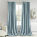 MIULEE Slate Blue Back Tab Blackout Curtains 52x108 Inch Long 2 Panels Set | by MIULEE