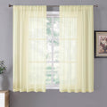 Tollpiz Short Sheer Curtains Linen Textured Bedroom Curtain Sheers Light by Tollpiz
