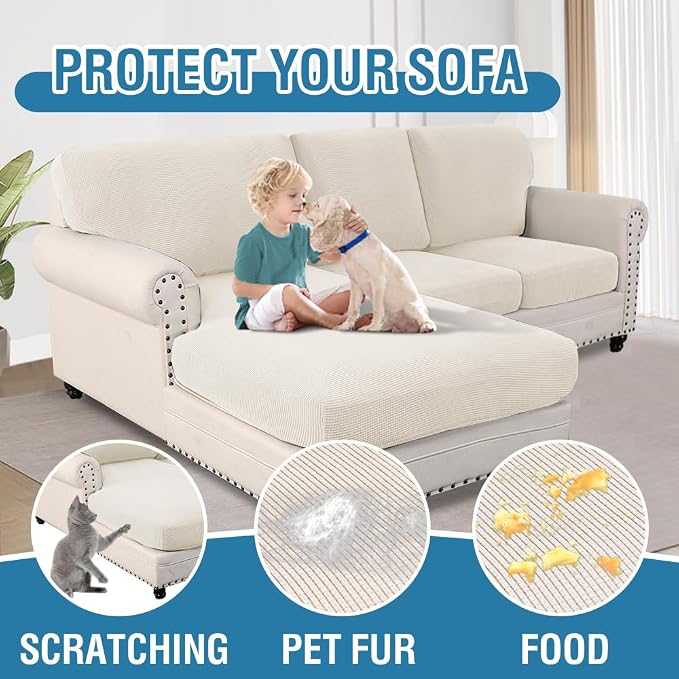 H.VERSAILTEX 2025 New Sectional Couch Covers 6 Pieces Stretch Sofa Covers - Image 7