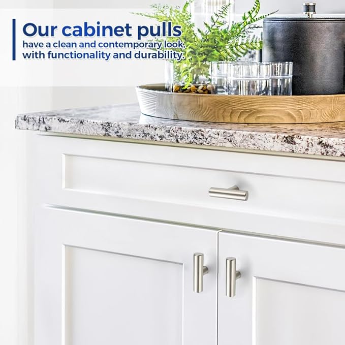 JOY DECOR 20 Pack Cabinet Knobs, Brushed Nickel Cabinet Handles, 2in Kitchen Cabient Knobs, Single Hole Drawer Knobs for Dresser Drawers