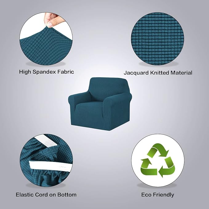 H.VERSAILTEX Armchair Cover High Stretch Sofa Slipcover 1 Piece Couch Covers - Image 4