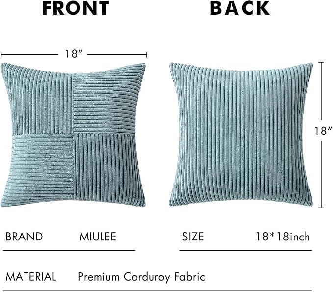MIULEE Slate Blue Decorative Throw Pillow Covers - Image 6