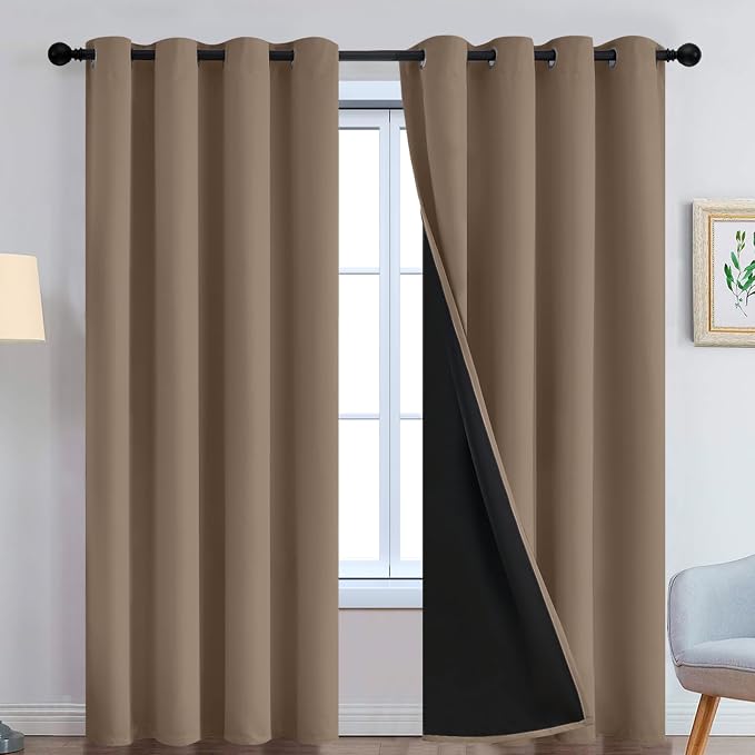 Yakamok Khaki Blackout Curtains 84 Inches Long by Yakamok