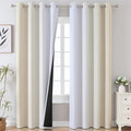 Beige and Greyish White Ombre Blackout Curtains Living Room 90 Inches Long | by ESTELARTEXTILER